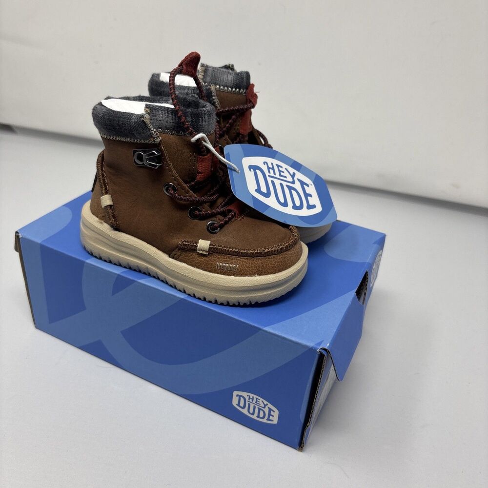 Hey Dude Bradley T Classic Cognac Brown Toddler Boys Size 5 Boots NIB
